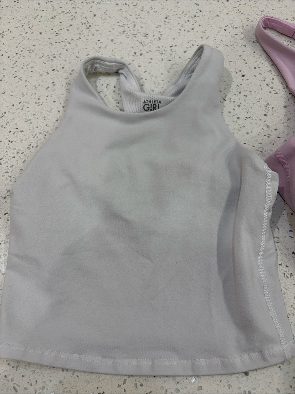 Athletic All in Motion & Athleta Works Girls' Tank Tops - white and Light Pink - Picture 2 of 8